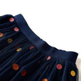 VidaXL Kinderrock mit Tüll und Punkten 128 Marineblau