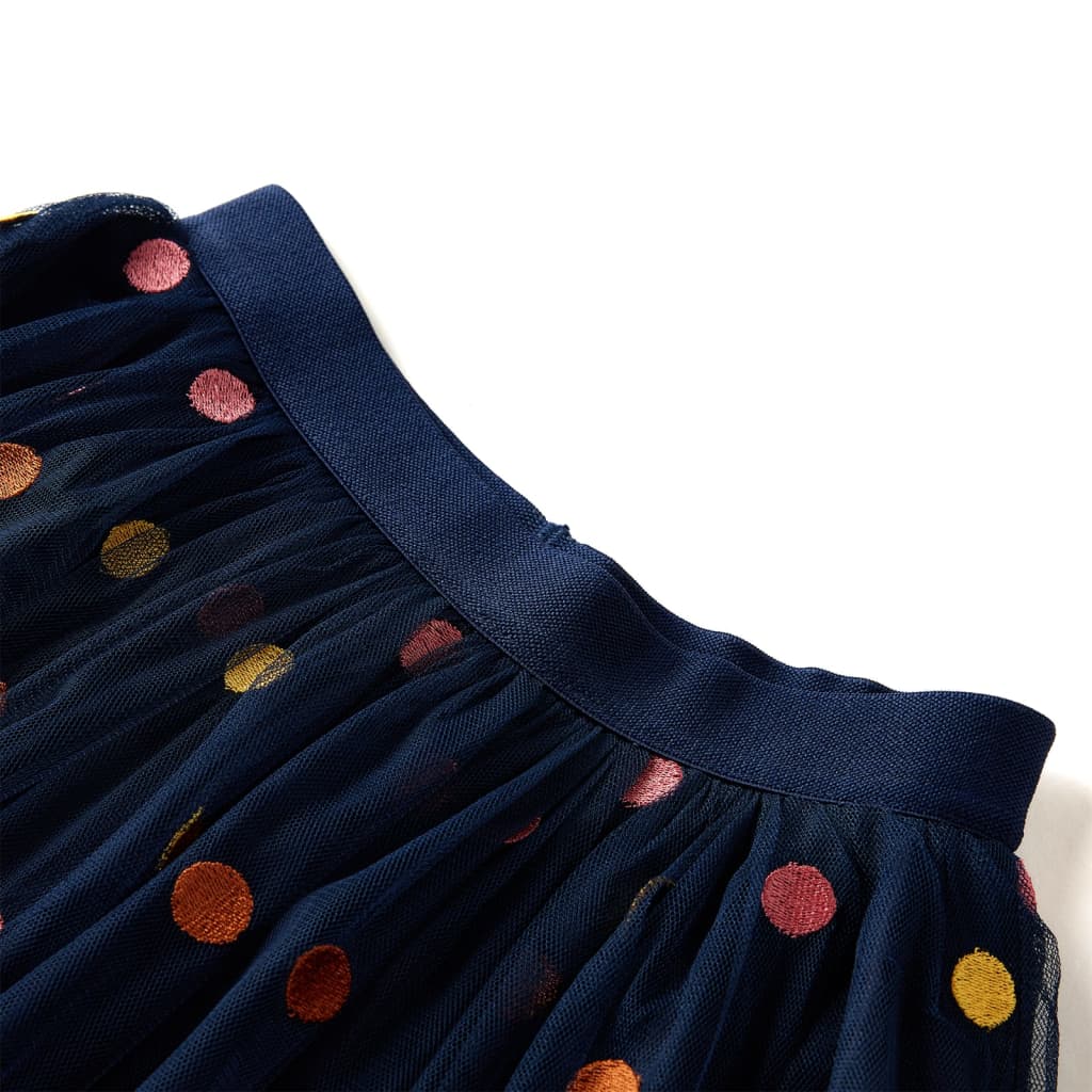 VidaXL Kinderrock mit Tüll und Punkten 140 Marineblau
