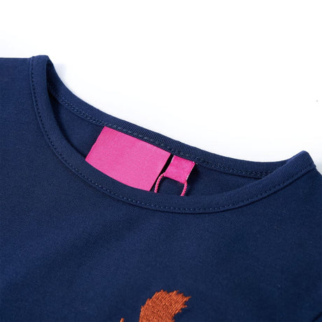 VidaXL Kindershirt mit langen Ärmeln 104 Marineblau
