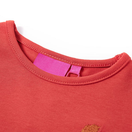 VidaXL Kindershirt mit langen Ärmeln 92 Rotbraun