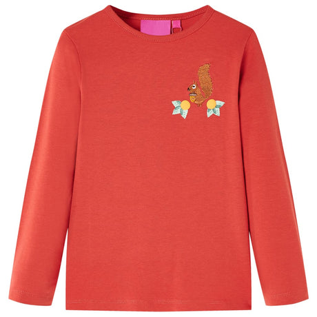 VidaXL Kindershirt mit langen Ärmeln 128 Rotbraun