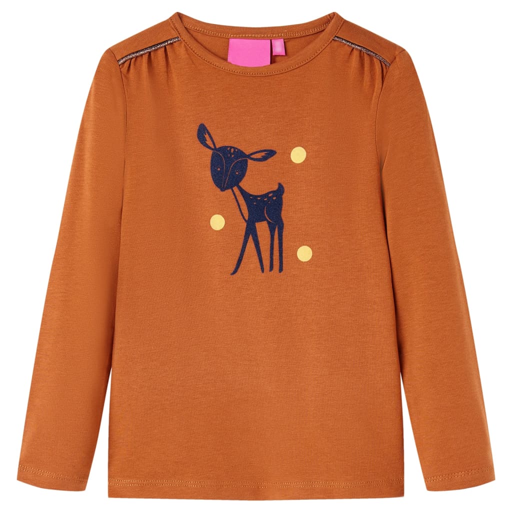 VidaXL Kindershirt mit langen Ärmeln 116 cognacfarben