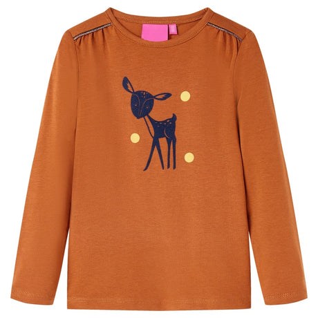 VidaXL Kindershirt mit langen Ärmeln 116 cognacfarben