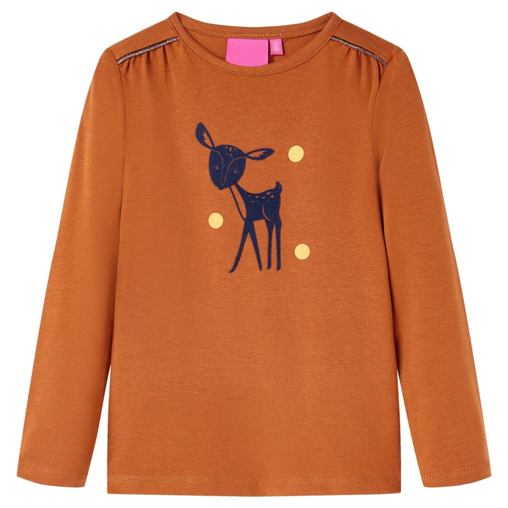 VidaXL Kindershirt mit langen Ärmeln 128 cognacfarben