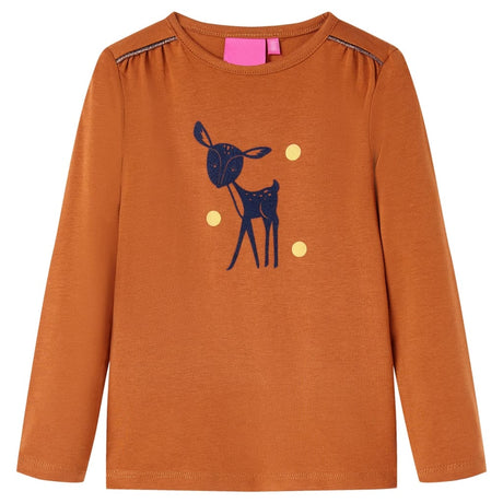 VidaXL Kindershirt mit langen Ärmeln 128 cognacfarben