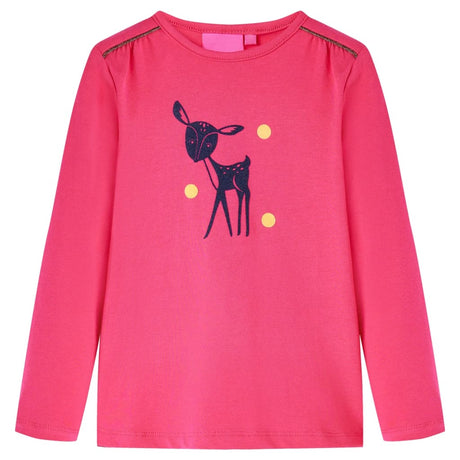 VidaXL Kindershirt mit langen Ärmeln 104 leuchtendes Rosa