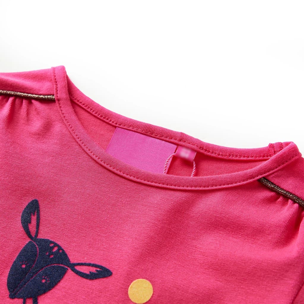 VidaXL Kindershirt mit langen Ärmeln 104 leuchtendes Rosa