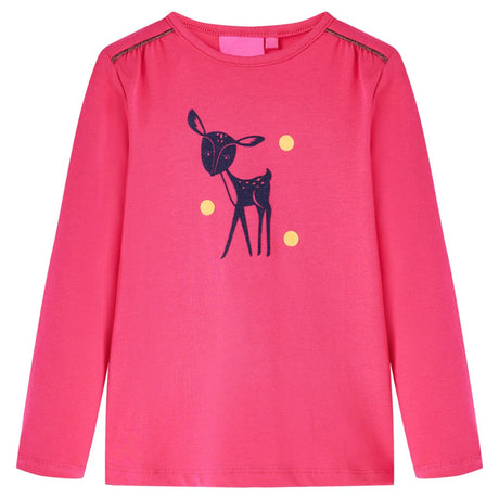 VidaXL Kindershirt mit langen Ärmeln 116 leuchtendes Rosa