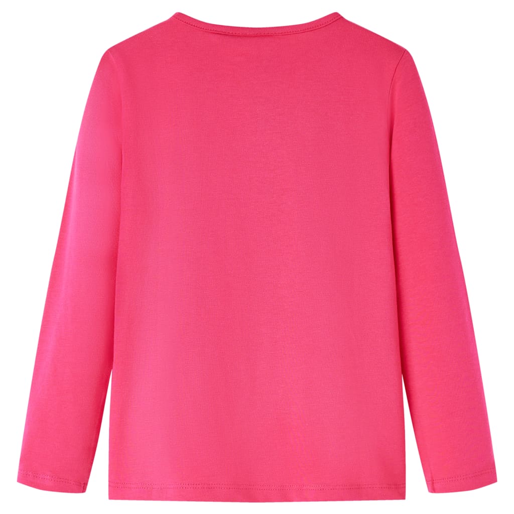 VidaXL Kindershirt mit langen Ärmeln 116 leuchtendes Rosa