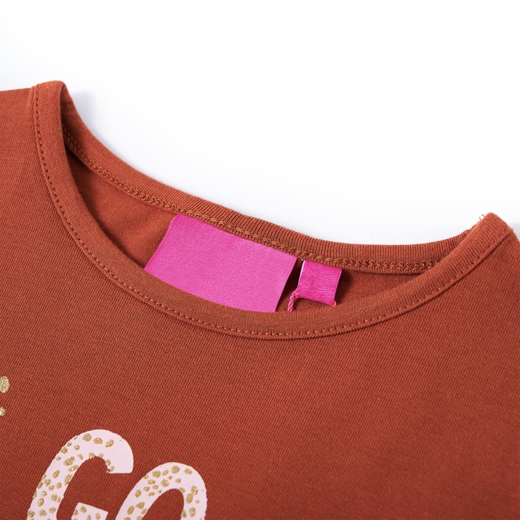 VidaXL Kindershirt mit langen Ärmeln 92 cognacfarben
