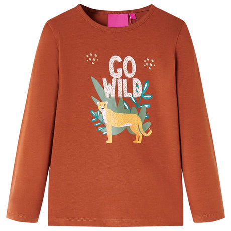 VidaXL Kindershirt mit langen Ärmeln 128 cognacfarben