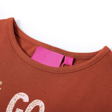 VidaXL Kindershirt mit langen Ärmeln 140 cognacfarben