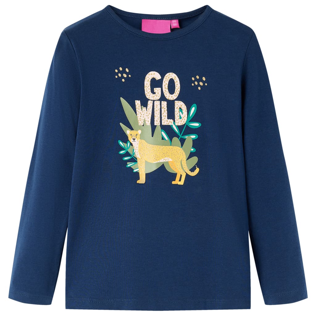 VidaXL Kindershirt mit langen Ärmeln 116 Marineblau