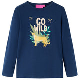 VidaXL Kindershirt mit langen Ärmeln 128 Marineblau