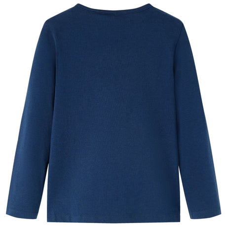 VidaXL Kindershirt mit langen Ärmeln 128 Marineblau