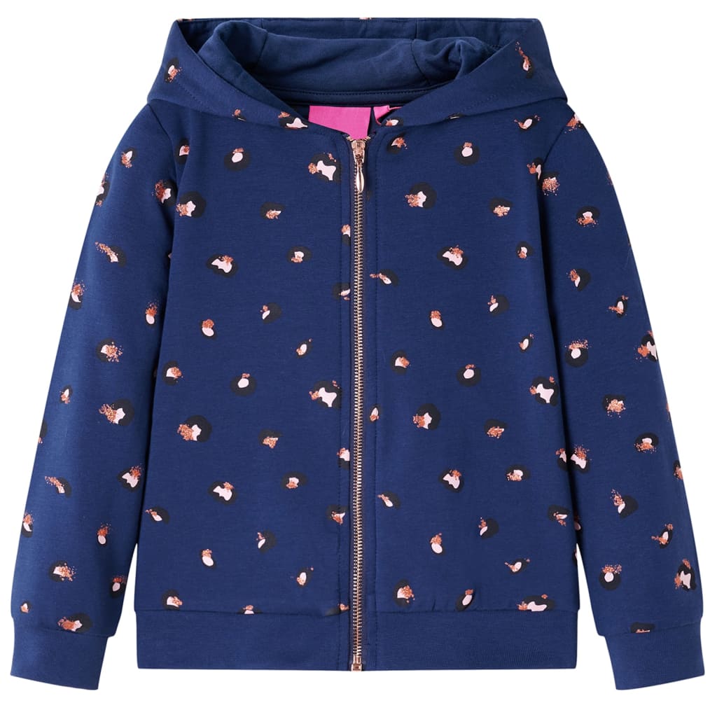 VidaXL Kinderstrickjacke mit Kapuze 140 Marineblau