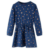 VidaXL Kinderkleid mit langen Ärmeln 92 Marineblau