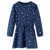 VidaXL Kinderkleid mit langen Ärmeln 104 Marineblau