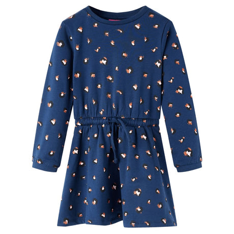 VidaXL Kinderkleid mit langen Ärmeln 104 Marineblau