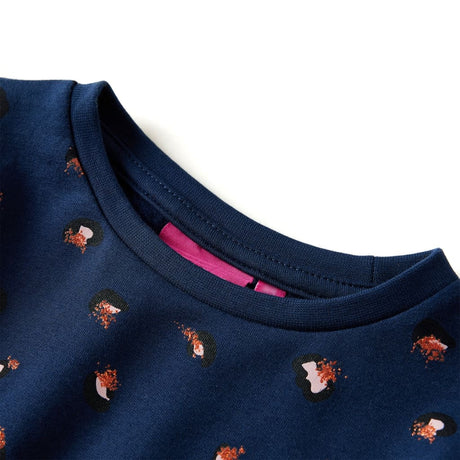 VidaXL Kinderkleid mit langen Ärmeln 104 Marineblau