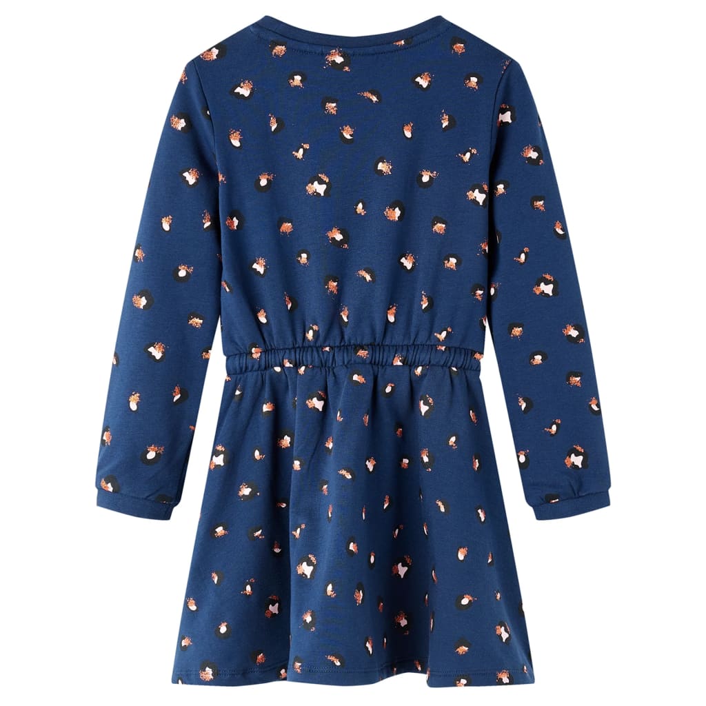 VidaXL Kinderkleid mit langen Ärmeln 116 Marineblau
