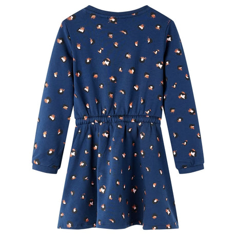 VidaXL Kinderkleid mit langen Ärmeln 128 Marineblau