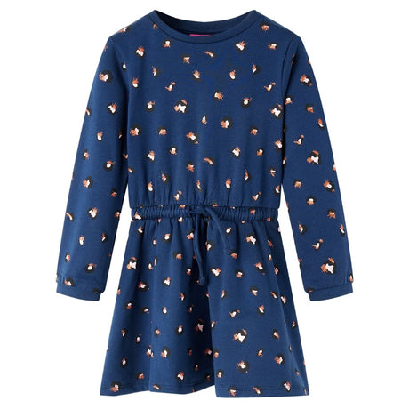 VidaXL Kinderkleid mit langen Ärmeln 140 Marineblau