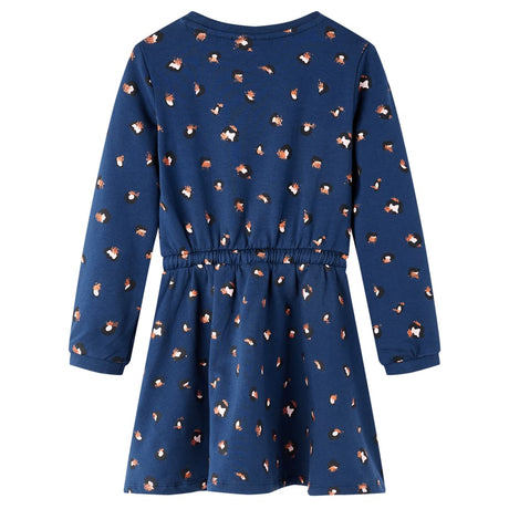VidaXL Kinderkleid mit langen Ärmeln 140 Marineblau