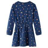 VidaXL Kinderkleid mit langen Ärmeln 140 Marineblau
