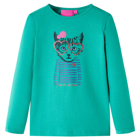 VidaXL Kindershirt mit langen Ärmeln 104 leuchtend grün