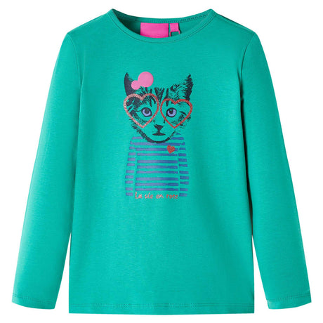VidaXL Kindershirt mit langen Ärmeln 116 leuchtend grün