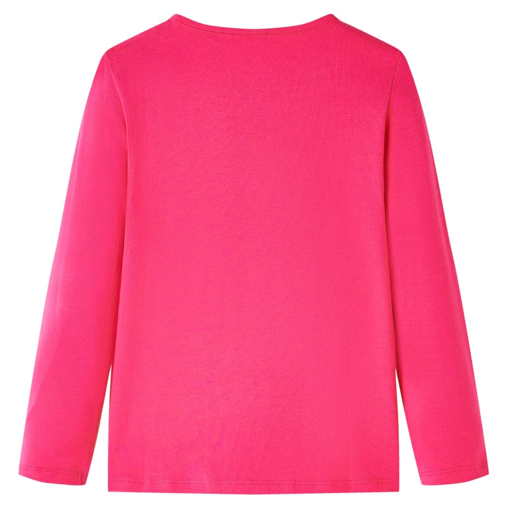 VidaXL Kindershirt mit langen Ärmeln 92 leuchtendes Rosa