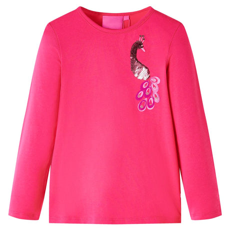 VidaXL Kindershirt mit langen Ärmeln 116 leuchtendes Rosa