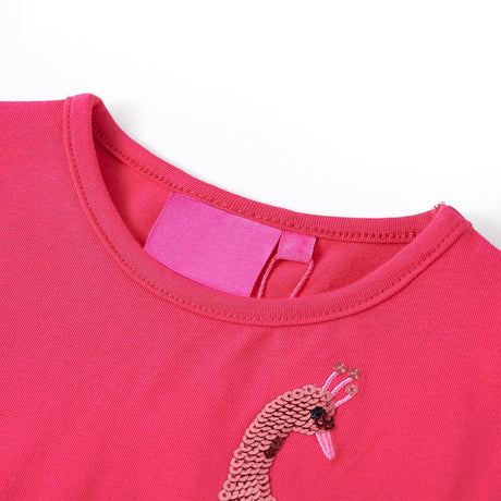 VidaXL Kindershirt mit langen Ärmeln 128 leuchtendes Rosa