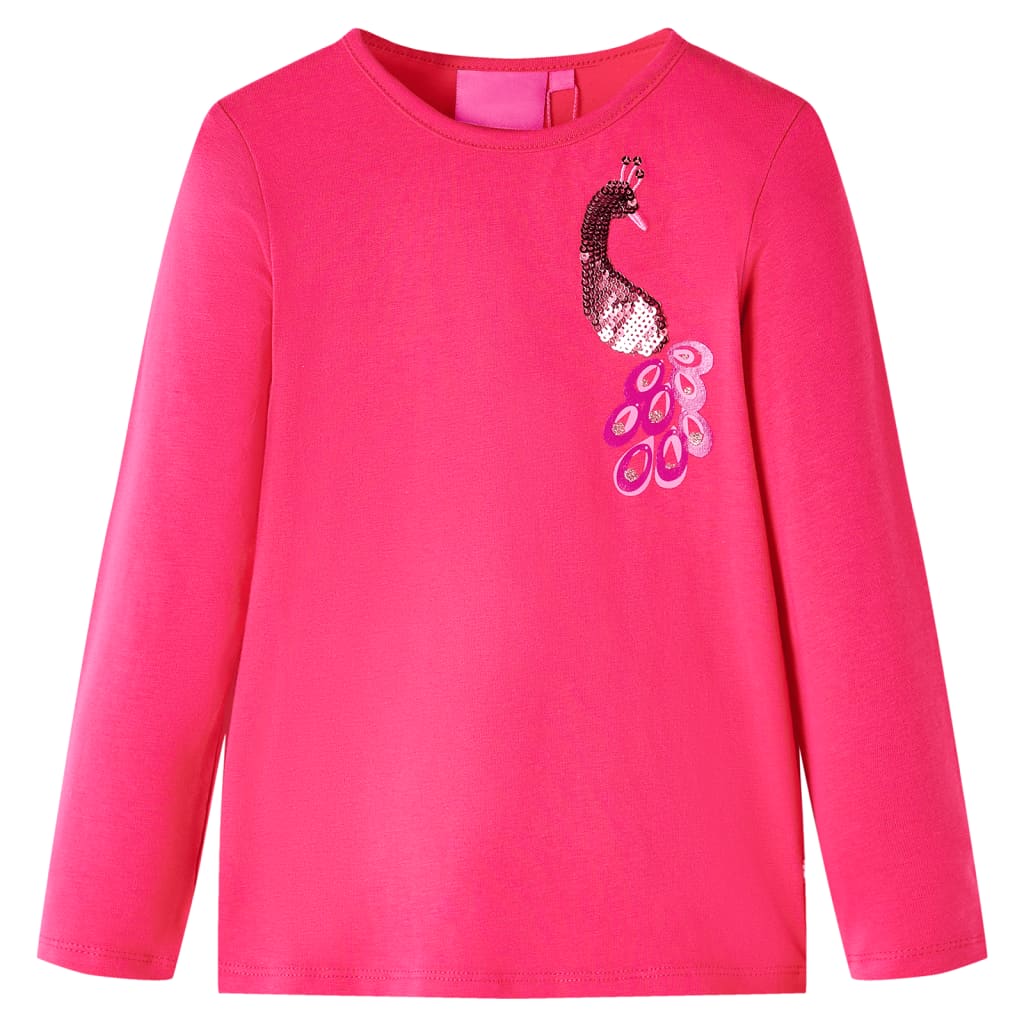 VidaXL Kindershirt mit langen Ärmeln 140 leuchtendes Rosa