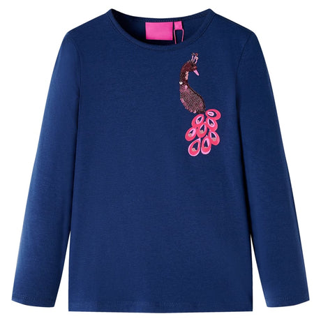 VidaXL Kindershirt mit langen Ärmeln 104 Marineblau