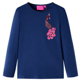 VidaXL Kindershirt mit langen Ärmeln 128 Marineblau