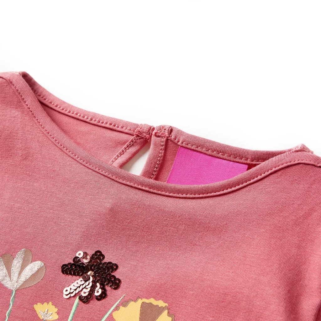 VidaXL Kindershirt mit langen Ärmeln 128 Altrosa