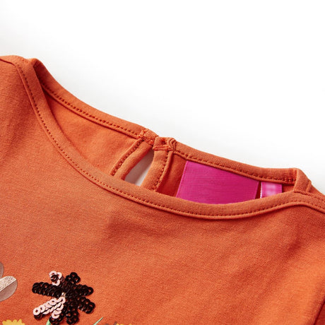 VidaXL Kindershirt mit langen Ärmeln 92 Orange-Braun