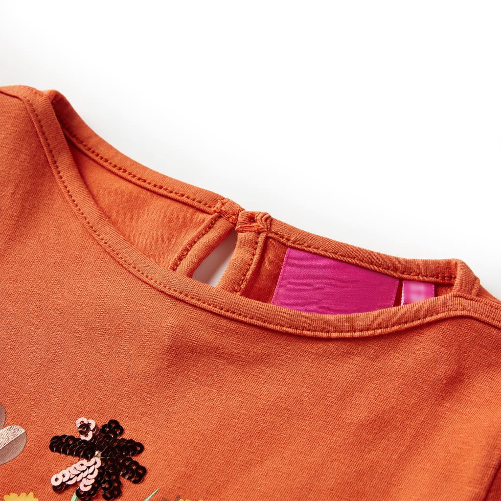 VidaXL Kindershirt mit langen Ärmeln 104 Orange-Braun
