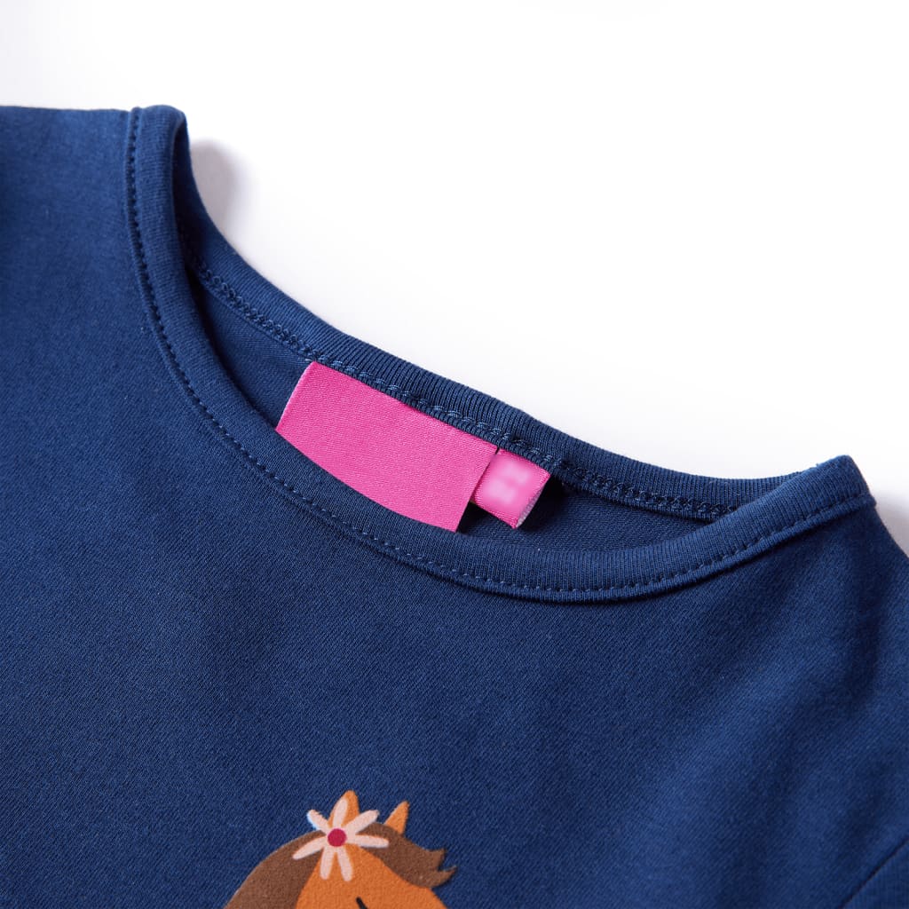 VidaXL Kindershirt mit langen Ärmeln 104 Marineblau