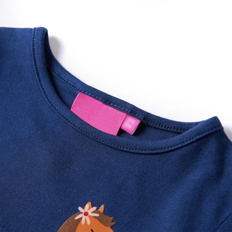 VidaXL Kindershirt mit langen Ärmeln 116 Marineblau