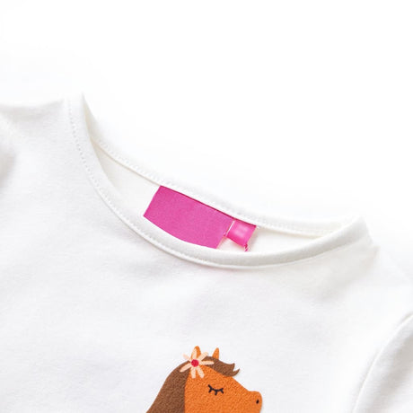 VidaXL Kindershirt mit langen Ärmeln 104 ecrufarben