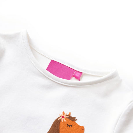 VidaXL Kindershirt mit langen Ärmeln 128 ecrufarben