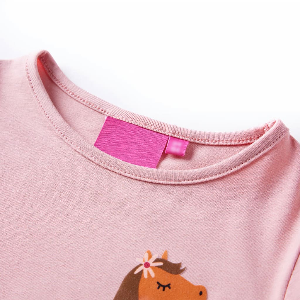 VidaXL Kindershirt mit langen Ärmeln 116 Hellrosa