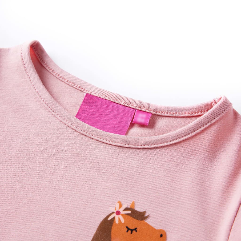 VidaXL Kindershirt mit langen Ärmeln 128 Hellrosa