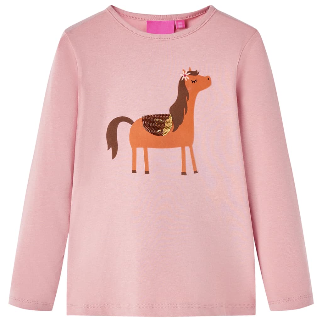 VidaXL Kindershirt mit langen Ärmeln 140 Hellrosa