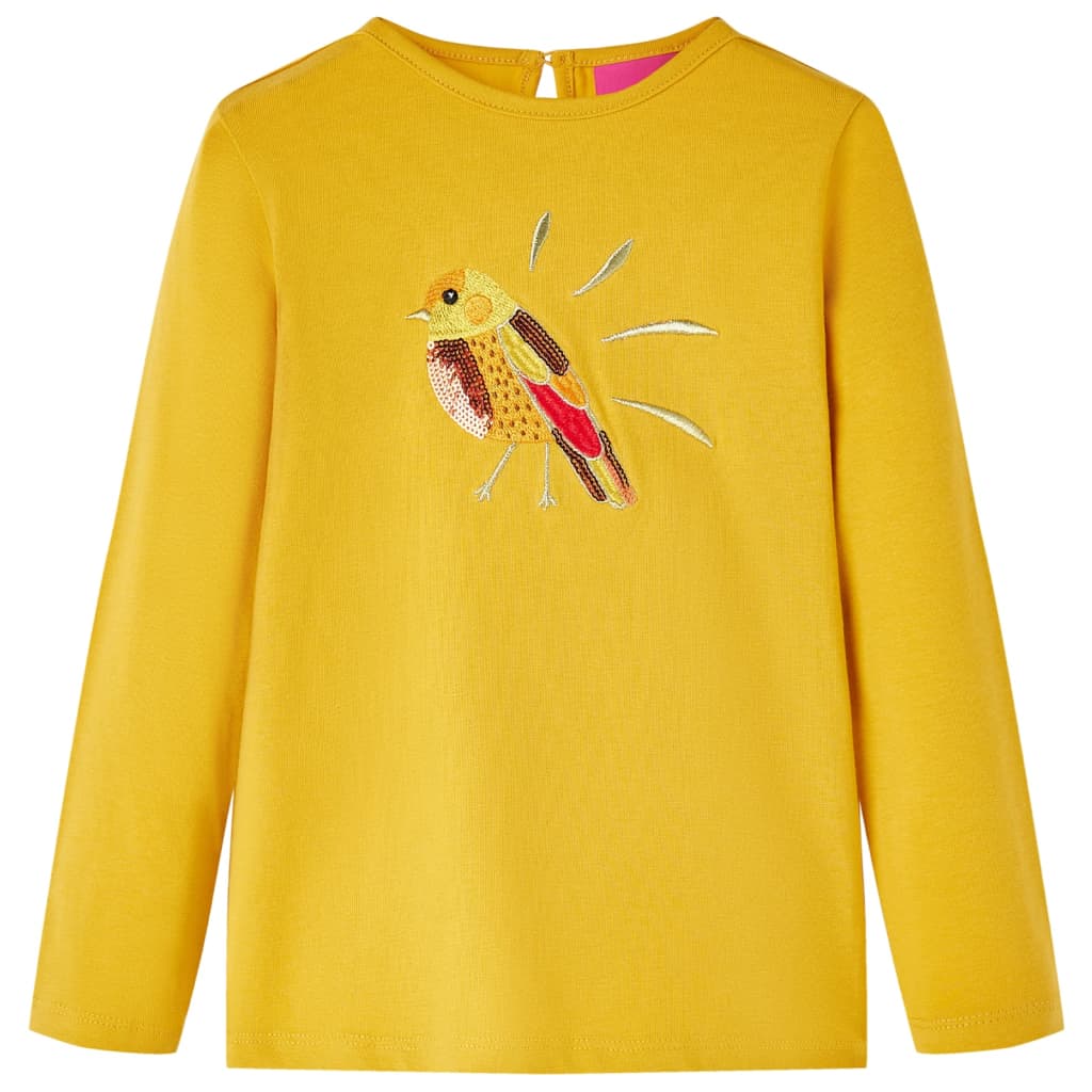 VidaXL Kindershirt mit langen Ärmeln 128 dunkles Ocker