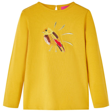 VidaXL Kindershirt mit langen Ärmeln 128 dunkles Ocker
