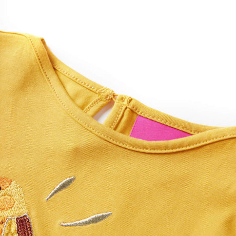 VidaXL Kindershirt mit langen Ärmeln 128 dunkles Ocker